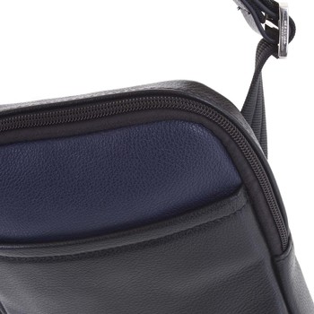 Pánská kožená taška na doklady černo modrá - Hexagona Tuesday