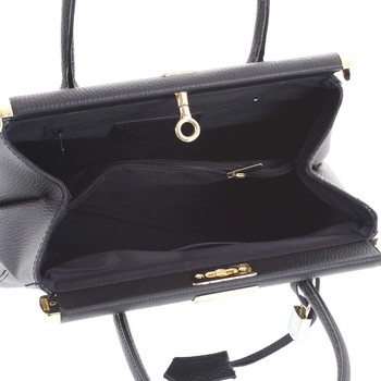 Luxusní dámská kožená kabelka do ruky šedá - ItalY Hyla Jaguar