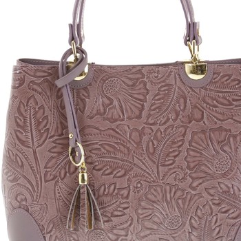 Originální dámská kožená kabelka tmavě růžová - ItalY Mattie