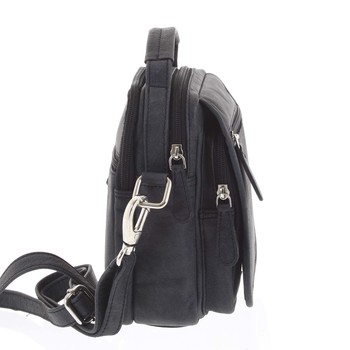 Pánská kožená taška přes rameno černá - Delami Gabo S