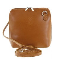 Dámská kožená crossbody kabelka koňaková - ItalY Hannah