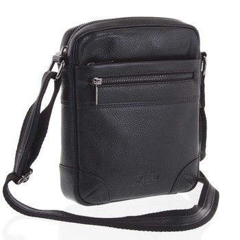 Moderní pánská kožená crossbody taška na doklady černá - WILD Anton