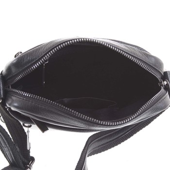 Moderní pánská kožená crossbody taška na doklady černá - WILD Anton