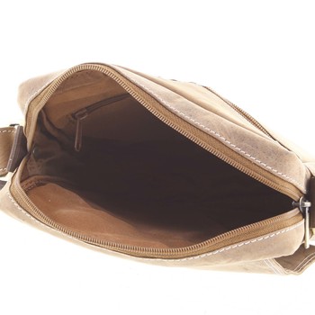 Pánská kožená crossbody taška hnědá - WILD Yander