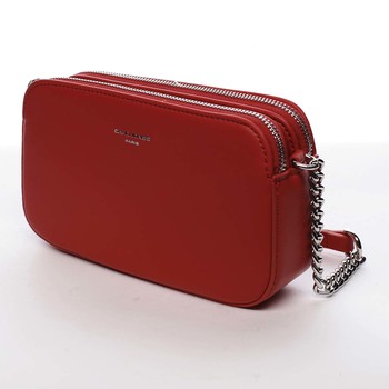 Malá dámská crossbody kabelka tmavě červená - David Jones Lily