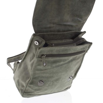 Módní stylový střední batoh olivově zelený - Enrico Benetti Traverz  