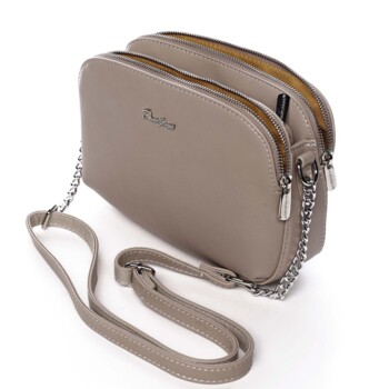 Dámská crossbody kabelka krémově šedá - David Jones Beatriz