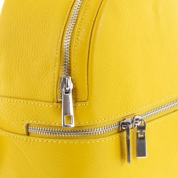 Dámský kožený batůžek žlutý - ItalY Rocme