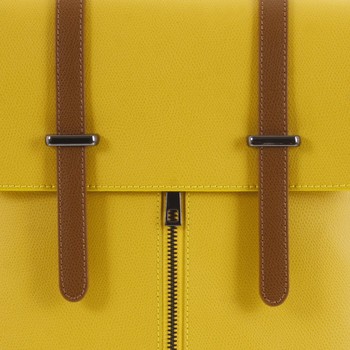 Dámský kožený batoh žluto hnědý - ItalY Waterfall