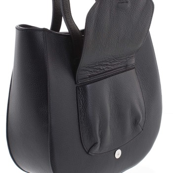 Dámská kožená kabelka přes rameno černá - ItalY Normani