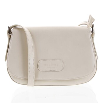 Dámská kožená crossbody kabelka béžová - ItalY Fisher