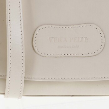 Dámská kožená crossbody kabelka béžová - ItalY Fisher