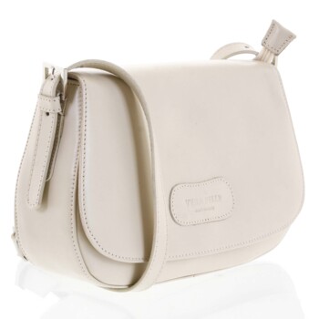 Dámská kožená crossbody kabelka béžová - ItalY Fisher