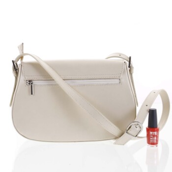 Dámská kožená crossbody kabelka béžová - ItalY Fisher