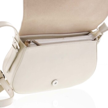 Dámská kožená crossbody kabelka béžová - ItalY Fisher