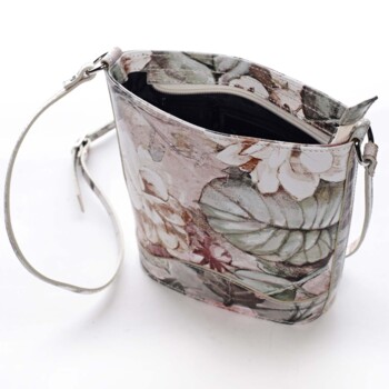 Taupe kožená crossbody kabelka - ItalY Bryana Flower