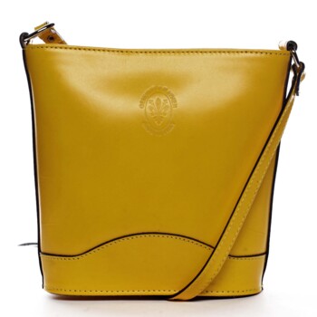 Žlutá kožená crossbody kabelka - ItalY Bryana Dark