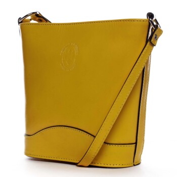 Žlutá kožená crossbody kabelka - ItalY Bryana Dark