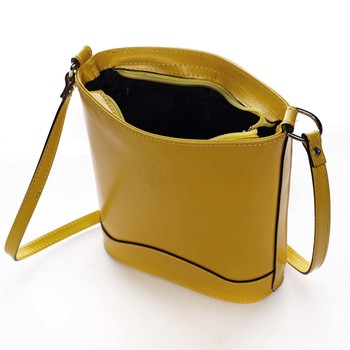 Žlutá kožená crossbody kabelka - ItalY Bryana Dark