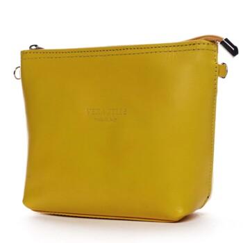 Dámská kožená crossbody kabelka žlutá - ItalY Garnet