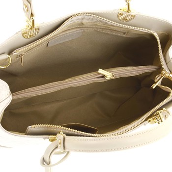 Originální dámská kožená kabelka šedo béžová - ItalY Mattie