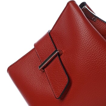 Dámská kožená crossbody kabelka červená - ItalY Euren
