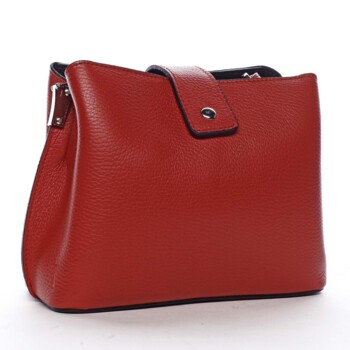 Dámská kožená crossbody kabelka červená - ItalY Euren