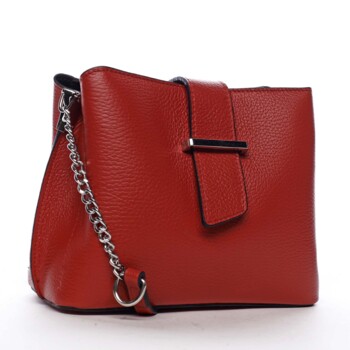 Dámská kožená crossbody kabelka červená - ItalY Euren