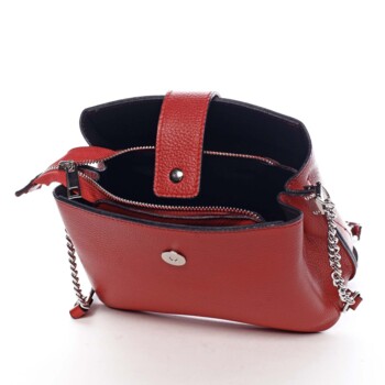 Dámská kožená crossbody kabelka červená - ItalY Euren