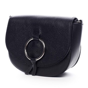 Dámská kožená crossbody kabelka černá - ItalY Vaiana