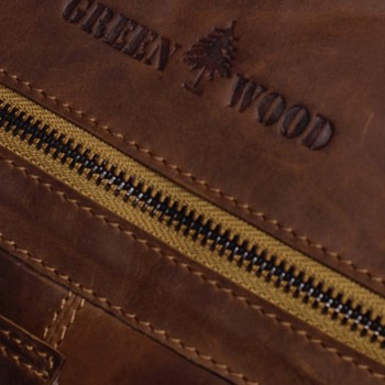Dámská kožená kabelka přes rameno hnědá - Greenwood Gyraysy