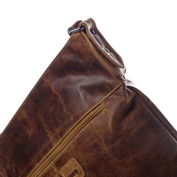 Dámská kožená kabelka přes rameno hnědá - Greenwood Fluxis