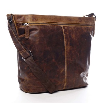 Dámská kožená kabelka přes rameno hnědá - Greenwood Fluxis