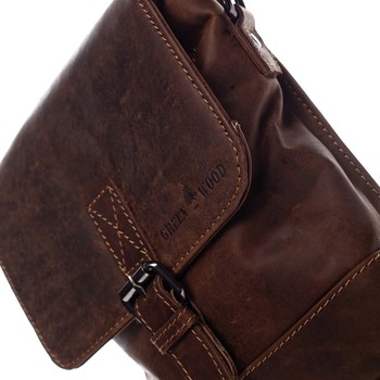 Pánská kožená taška na doklady hnědá - Greenwood Ixerado