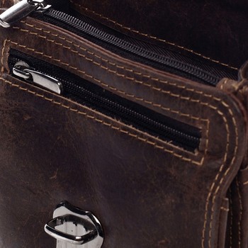 Luxusní pánská kožená kapsa na opasek hnědá - Greenwood Surprise