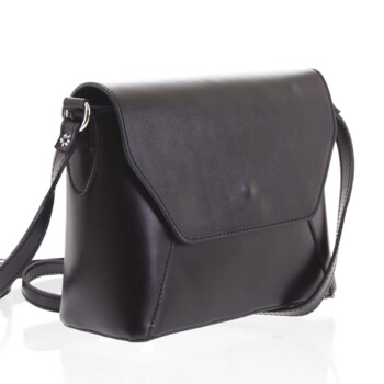 Černá dámská kožená crossbody kabelka - ItalY Dunya Two