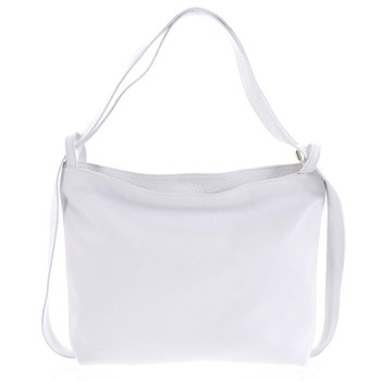 Módní bílá kožená kabelka batoh přes rameno - ItalY Nympha