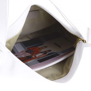 Módní bílá kožená kabelka batoh přes rameno - ItalY Nympha