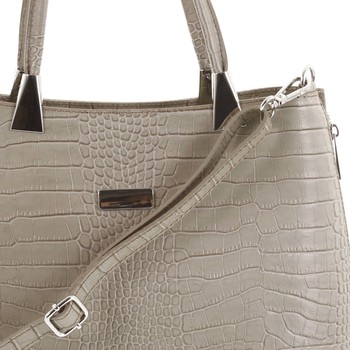 Luxusní dámská kožená kabelka taupe - ItalY Marion