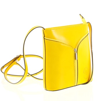 Dámská kožená crossbody kabelka žlutá - ItalY Hallie
