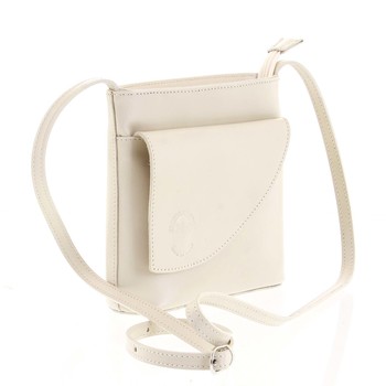 Dámská kožená crossbody kabelka béžová - ItalY Cora Light