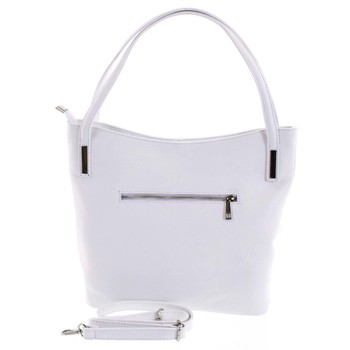 Dámská stylová kožená kabelka přes rameno bílá - ItalY Acness