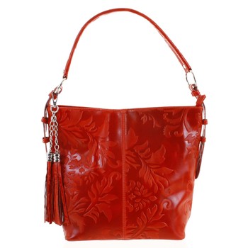 Dámská kožená kabelka přes rameno červená - ItalY Heather