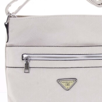 Trendy měkká crossbody kabelka světle béžová - Delami Devyn