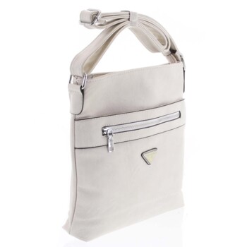 Trendy měkká crossbody kabelka světle béžová - Delami Devyn