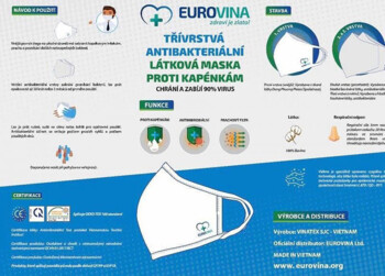 Antibakteriální třívrstvá rouška - Eurovina 