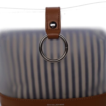 Originální dámská crossbody kabelka koňaková - David Jones Crazy