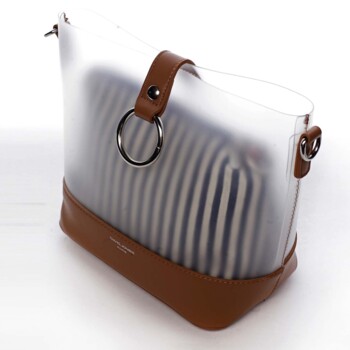 Originální dámská crossbody kabelka koňaková - David Jones Crazy
