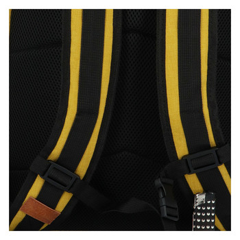 Jedinečný velký stylový unisex batoh žlutošedý - New Rebels Rebback