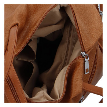 Originální dámský batoh kabelka hnědý - Romina Imvelaphi